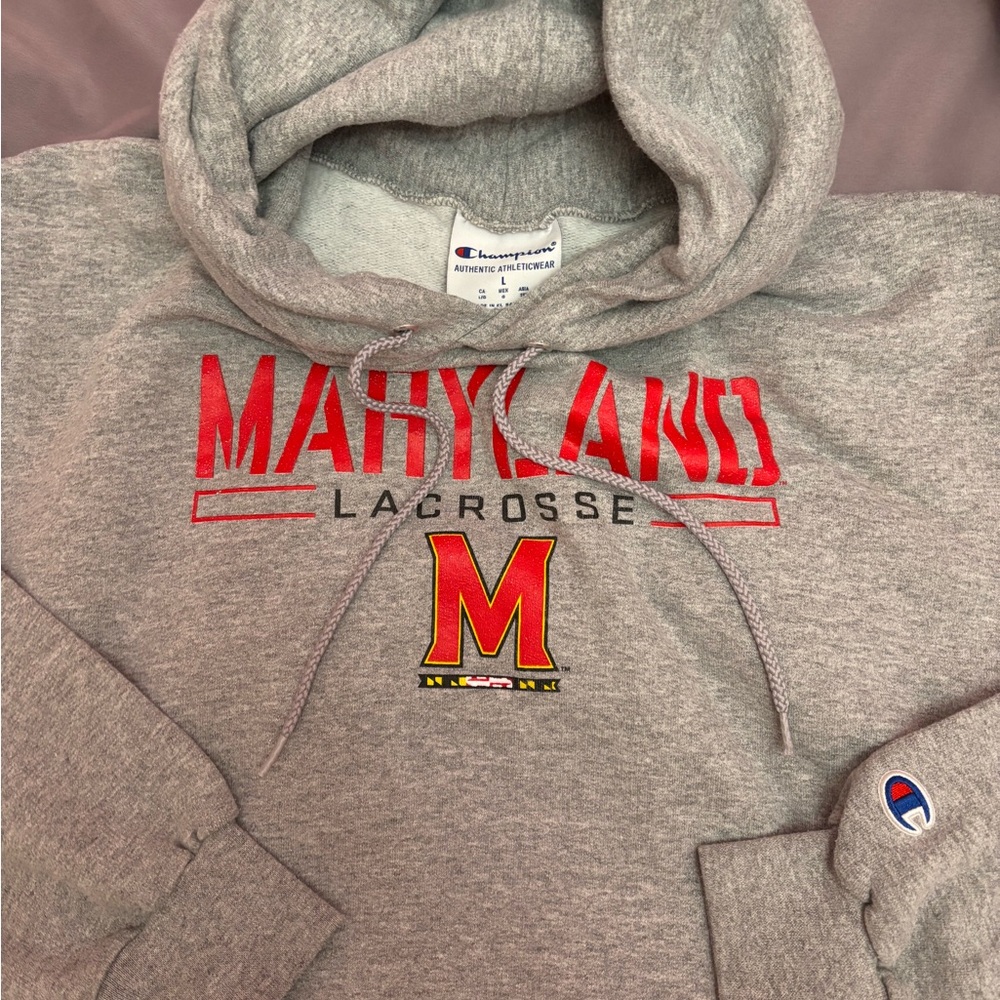 Champion Gray Maryland Lacrosse Hoodie